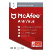 McAfee Antivirus, 1-leto, 1 PC, ESD licenca (kartica)