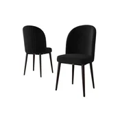 Hanah Home set trpezarijskih stolica Aste 4 kom, crna tkanina Babyface, braon metalne noge