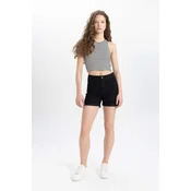 DEFACTO Normal Waist Folded Leg Jean Shorts