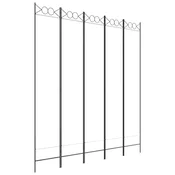 Vidaxl Paravan 5-delni 200x220 cm črno blago