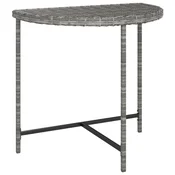 Vidaxl Vrtna mizica siva 80x50x75 cm poli ratan
