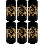 PompA¶A¶s by Casa Padrino luxury water glass set black/gold A� 6.5 x H. 14.5 cm - Water glasses with 24 carat gold plating - Pompous glasses designed by Harald GlA¶A¶ckler