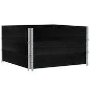 Vidaxl Paletni okvirji 3 kosi črni 100x100 cm trdna borovina