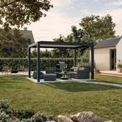 Bioklimatska pergola Ancora Samostoječa, 3,5 x 4 m, Antracit-bela, Električni