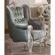 Casa Padrino luxury baroque armchair green/beige/white/silver - Magnificent living room armchair with elegant pattern - Baroque furniture - Luxury living room furniture in the baroque style