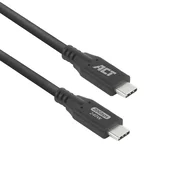 ACT Pemium USB kabel - AC7420 USB C (M) - USB C (M) kabel, 0,5 m, črn