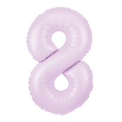 Folijski rojstnodnevni balon številka 8, lila mat, 100 cm