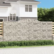 Greatstore Obokana gabionska košara 3 kosi 400x50x180/200cm cinkano železo