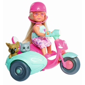 Lutka Evička na skuteru s prikolicom