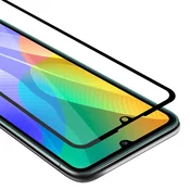 Cadorabo CADORABO Huawei Y6P - Zaščitna folija za transparentna s črno barvo - Zaščitno steklo s kaljenim zaslonom s trdoto 9H in 3D dotikom, (20564855)