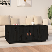 Stolic za kavu crni 100 x 50 x 41 cm od masivne borovine