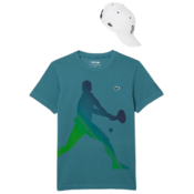 Muška majica Lacoste Tennis X Novak Djokovic T-Shirt & Cap Set - hydro blue