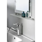 Steklena polica AIDA, 560 x 125 mm, kromasta/mat steklo - Kromasta - 120 - Steklo - Vijaki - Kvadratna - Sapho - AIDA - 560x40x125 mm - Polica