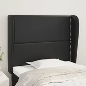 Vidaxl vidaXL Vzglavnik s krilci črne barve 93x23x118/128 cm umetno usnje