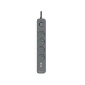 slomart Razdelilnik TRACER Power Line+ mobilni, 1,5m, 4 vtičnice + 3x USB-A (5V 2,4A)