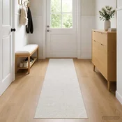 vidaXL Preproga Krem 80 x 300 cm 100% poliester 3 mm Pralna