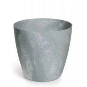 Prosperplast Plastični cvetlični lonček z okroglim pokrovom, betonski učinek, siv, 17,8 cm