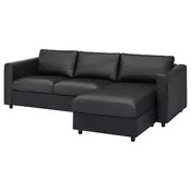 VIMLE Sofa trosed, s lenjivcem/Grann/Bomstad crna