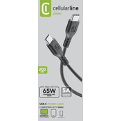 Cellularline Kabel CELLULARLINE USB-C na USB-C 5A 65W TAB 2m Crni, (57198609)