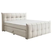 MID.YOU POSTELJA BOXSPRING 160 cm  x 200 cm , tekstil, leseni material krem barve