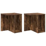 Vidaxl Stranska miza 2 szt. Dimljeni oreh 37 x 32 x 40 cm