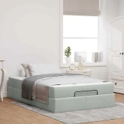 vidaXL Konstrukcija postelje Svetlo siva 140 x 190 cm Žamet