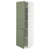METOD Visoki element s policama/2 vrata, bela/Axstad sivozelena, 60x60x200 cm
