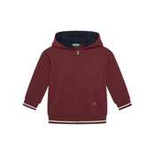 Otroški pulover United Colors of Benetton bordo barva, s kapuco, 32N4C505B