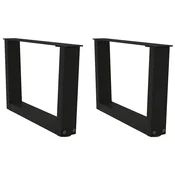 Vidaxl Noge za klubsko mizico v obliki črke V 2 kosa črne 60 x (30-31,3) cm jeklo