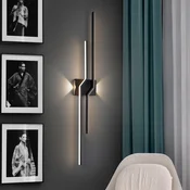 Schuller Valencia LED stenska svetilka Zig Zag, višina 100 cm, črna, kovina, 4-svetilna. - Dnevna soba/jedilnica - Sodobni - črna mat, bela - Aluminij