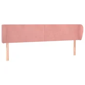 Vidaxl Vzglavje z ušesi roza 203x23x78/88 cm žamet
