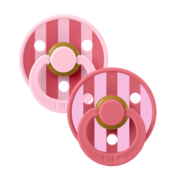 BIBS Varalice za bebe Prugaste, 2 komada, Roze-crvena
