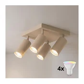 Brilagi - LED RGBW prigušiva spot svetiljka SELE SQUARE 4xGU10/6,5W/230V bež