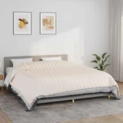 Vidaxl Obtežena odeja svetlo krem 235x290 cm 11 kg blago