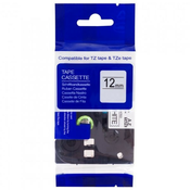 PRINTLINE združljiv trak z Brother HSe-231, 12 mm, črn tisk/belo ozadje, cev