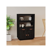 Visoka komoda crni 67 x 40 x 108,5 cm od masivne borovine