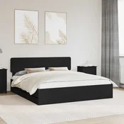 Krevetna konstrukcija Crna 200 x 200 cm Konstrukcijsko drvo