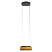 Moderna viseča svetilka črna z imitacijo orehovega lesa vključno z LED 3-stopenjsko zatemnilna s sistemom Easylift - Drew