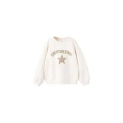 MANGO KIDS Majica rjava/kapučino/mokka/volneno bela