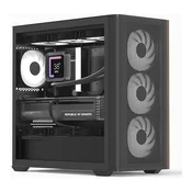 AeroCool D301A-G-BK-V2 mini stolpno ohišje za mikro ATX in Mini-ITX, kaljeno steklo, leseni detajl