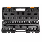 VEVOR Komplet udarnih nasadnih ključev 29-delni plitki SAE 3/8-1 in metrični 8-22 mm 500x180x65 mm