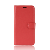 Etui Litchi za Motorola Moto G8 Plus - rdeč