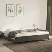 shumee vidaXL Posteljni okvir brez vzmetnice temno siv 200x200 cm žamet