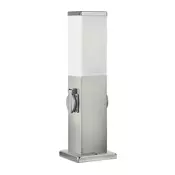 Brilagi - Spoljašnja lampa sa 2 SCHUKO uticnice NOVA 1xE27/15W/230V 40 cm IP44 hrom