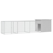 vidaXL Kokošnjak siv 400x91x100 cm pocinkano jeklo