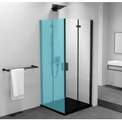 ZOOM BLACK Bi-fold Shower Door 800 mm, clear glass, right - Polysan - ZOOM BLACK - 24 - Kombinirana vrata - 900 - 2000 - 6 - 14