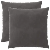 vidaXL Prevleka za blazino 2 pcs HEERLEN Temno siva 65 x 65 cm Žamet