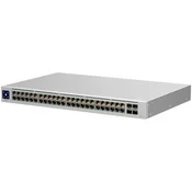 Ubiquiti USW-48 48-port, Layer 2 switch, 48 x GbE ports, 4 x 1G SFP ports, Fanless, silent cooling, ESD/EMP protection, 1.3 touchscreen LCM display,