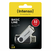 USB stick INTENSO 3503480 32 GB Lancic za Kljuceve Crna Crna/Srebrna 32 GB DDR3 SDRAM