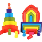 LESENI LOGIČNI KOMPLET ARCY RAINBOW VELIKI KOMPLET BLOKOV JHTOY-280